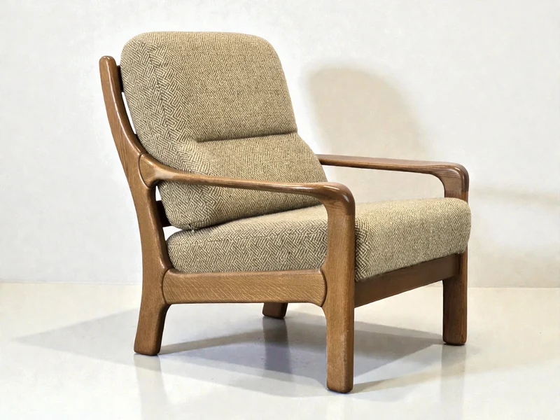 SESSEL VINTAGE Knoll Antimott Stil Eiche Mid Century Skandinavisch Retro 60s
