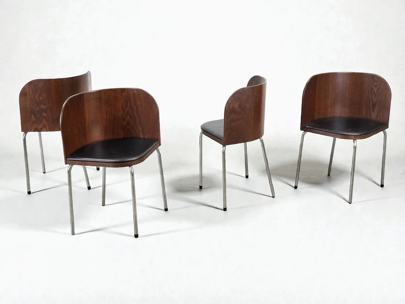 IKEA FUSION Stuhl Sandra Kragnert Design Vintage Mid Century Braun Chrom Retro