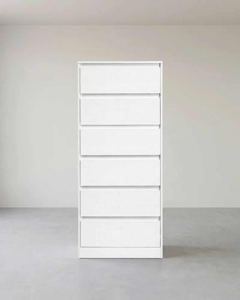 Sideboard Mit 6 Schubladen - Hohe Schubladenkommode - Für Schlafzimmer Und Flur