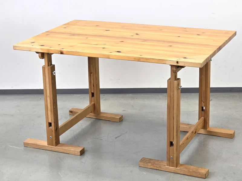 VINTAGE TISCH Esstisch Architektentisch Kiefer Massiv Höhenverstellbar Schreibtisch