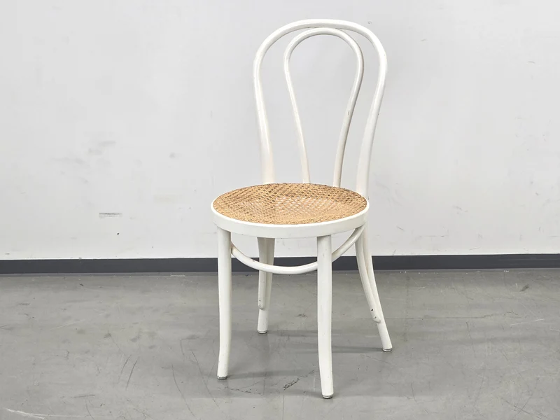 WIENER GEFLECHT Stuhl Bugholz Thonet-Stil weiß vintage retro esszimmer