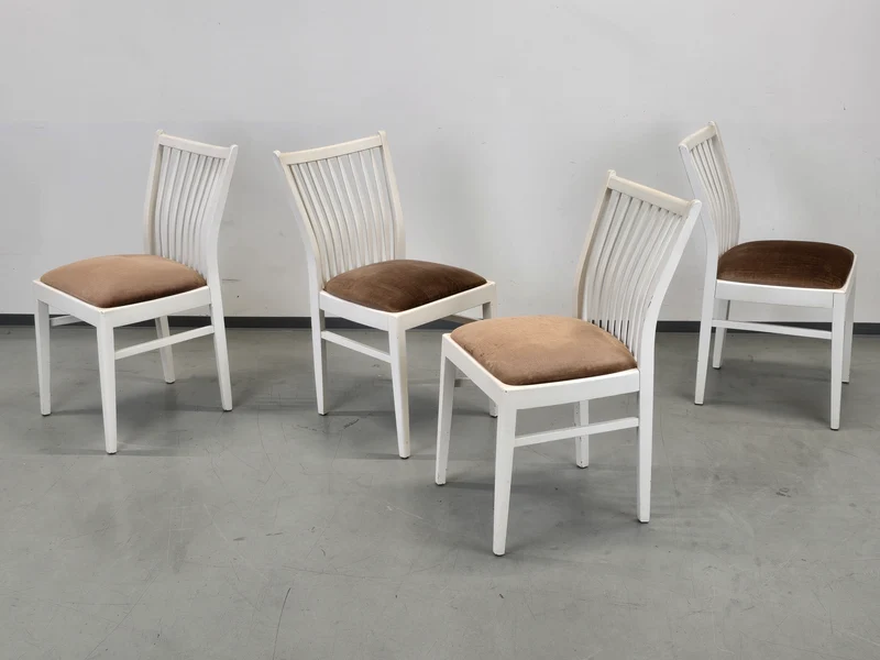 VINTAGE STÜHLE 4er Set Weiß Polsterstuhl Stuhl retro küche Esszimmerstühle Holz Shabby Chic