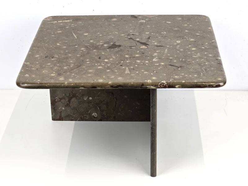 1980ER FOSSILIEN TISCH vintage couchtisch marmor stein wohnzimmer coffeetable