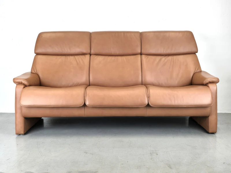 HIMOLLA sofa 3er 3 sitzer tv sessel leder braun kino couch garnitur echtleder