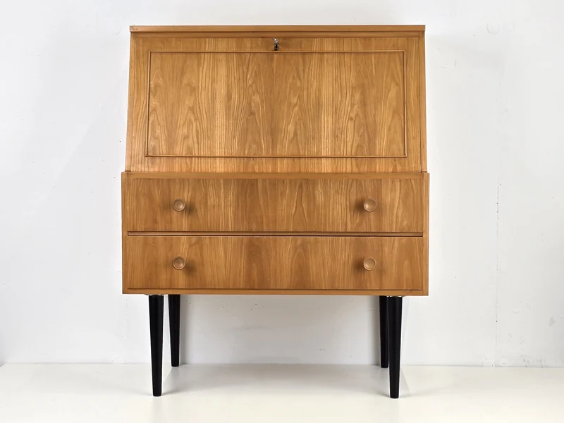 WK MÖBEL SEKRETÄR kommode holz minibar vintage schubladen mid century