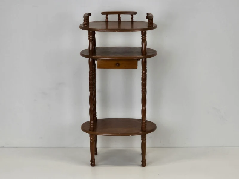 VINTAGE ABLAGE Etagere Beistelltisch Holz Regal Nachtschrank antik blumen tisch