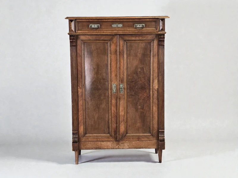 ANTIKER VERTIKO Biedermeier Kommode Nussbaum Anrichte Pfeilerschrank Vintage