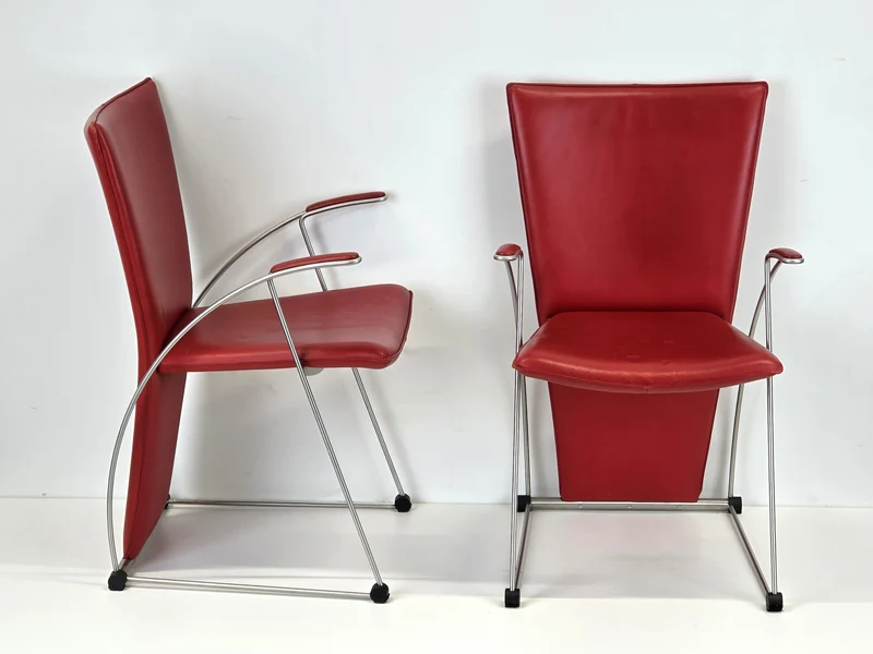 ZUMSTEG STUHL stühle rot metall designer schweiz vintage
