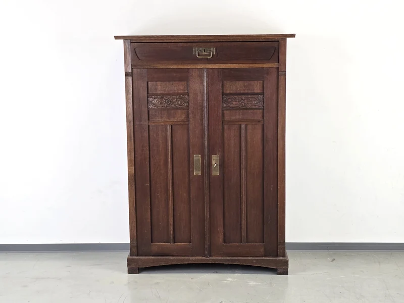 JUGENSTIL VERTIKO kommode schuhschrank antik holz eiche 1900
