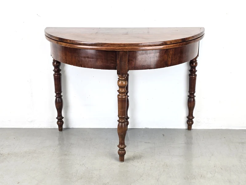 DEMI-LUNE TISCH beistelltisch nussbaum holz antik esstisch küche biedermeier