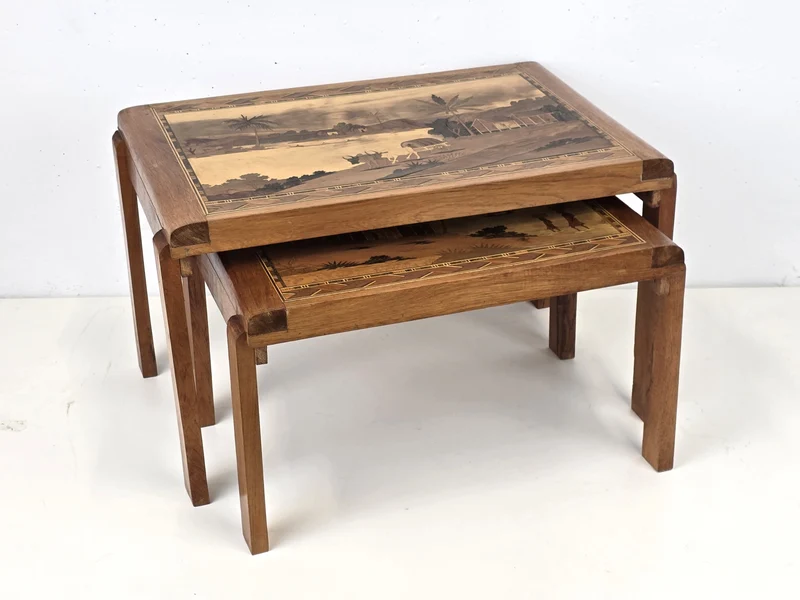 ART DECO SATZTISCHE couchtisch beisteltisch antik Madagaskar vintage tisch