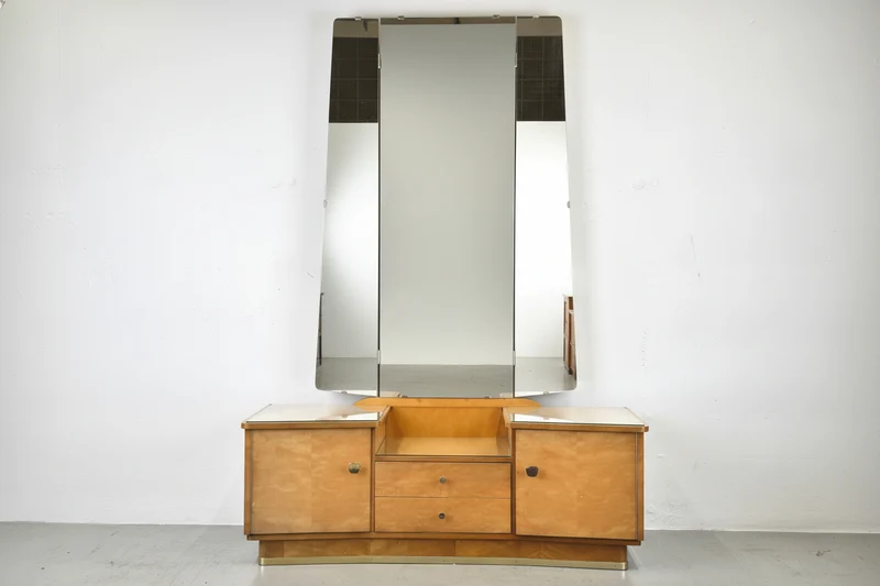 MID CENTURY SPIEGELKOMMODE kommode Schminktisch spiegel garderobe flur vintage