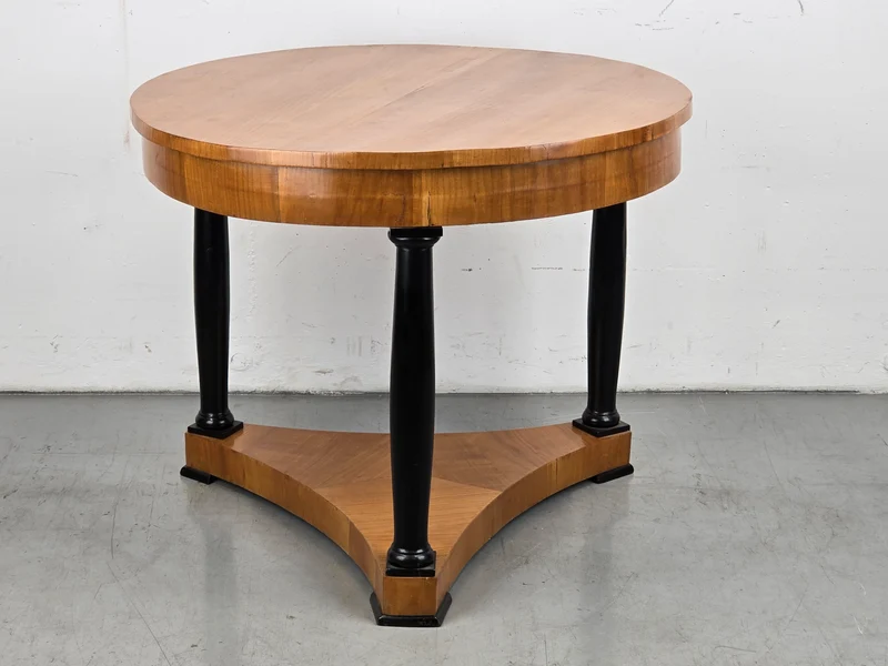 BIEDERMEIER TISCH rund holz schwarz antik vintage Couchtisch beistelltisch