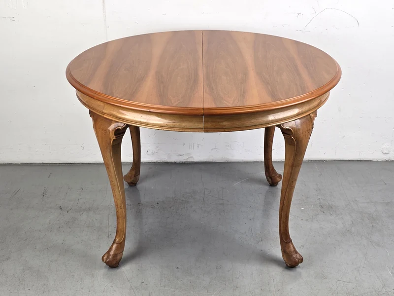 VINTAGE ESSTISCH rund oval holz nussbaum ausziehbar küche esszimmer