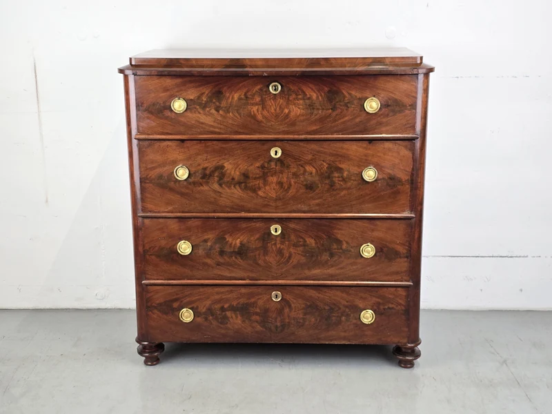 BIEDERMEIER KOMMODE antik nussbaum holz schubladen vintage