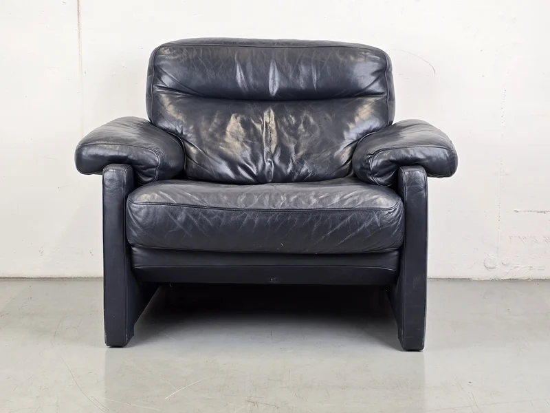 DE SEDE DS70 SESSEL leder couch garnitur echtleder dunkelblau vintage !Sitzer