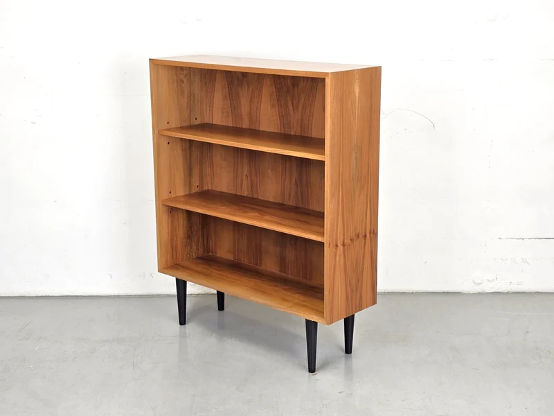VINTAGE REGAL bücherregal holz nussbaum 1960er 60s Schubregal mid century bücher