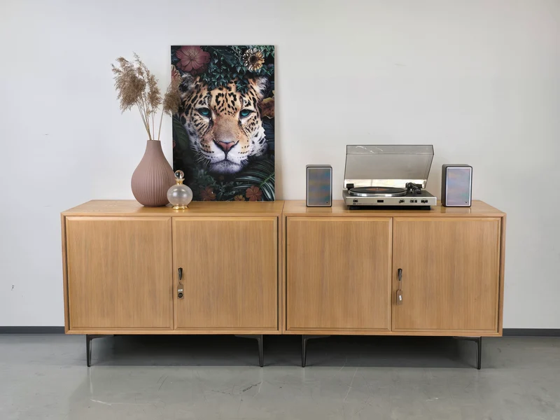 MID CENTURY SIDEBOARD holz kommode kleiderschrank hifi vintage plattenspieler