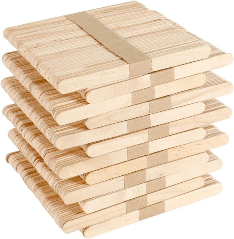 GoMaihe 600pcs Wooden Popsicle Sticks