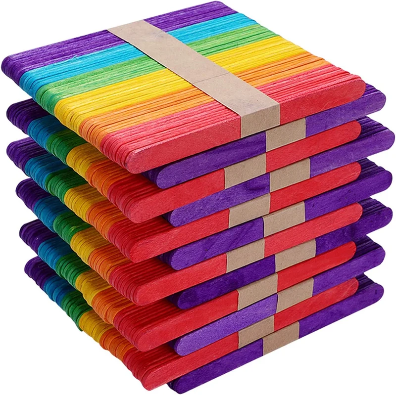 GoMaihe 600pcs Wooden Popsicle Sticks