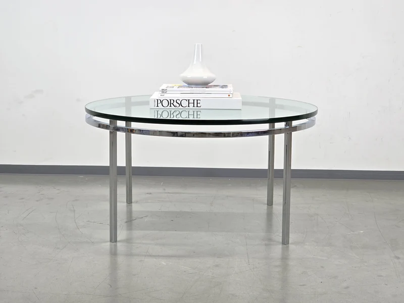 MID CENTURY COUCHTISCH tisch wohnzimmer glas rund coffee table vintage