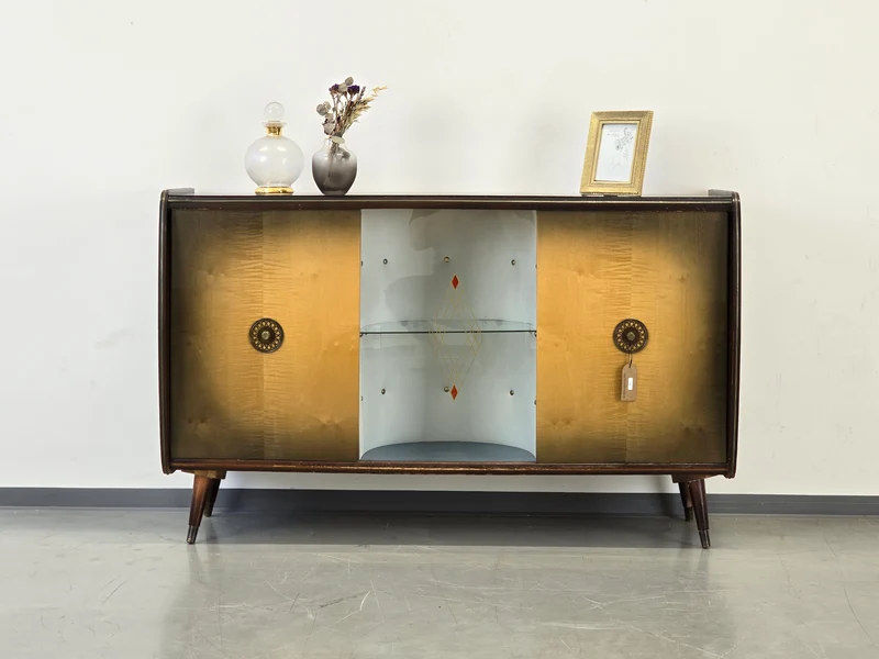 VINTAGE SIDEBOARD midcentury kommode mini bar platten wohnzimmer musik