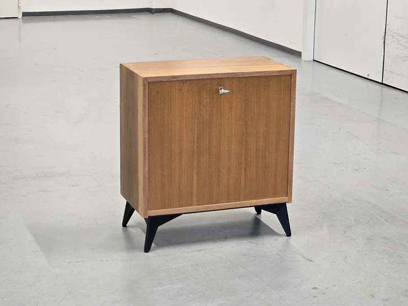 VINTAGE MINIBAR kommode nachttisch nussbaum holz mid century