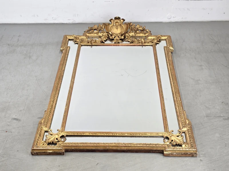 ANTIKER SPIEGEL GOLD wandspiegel 19. jahrhunder geschliffenes glas