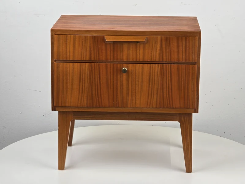 VINTAGE NACHTTISCH nussbaum holz kommode schlafzimmer bett ablage schränkchen