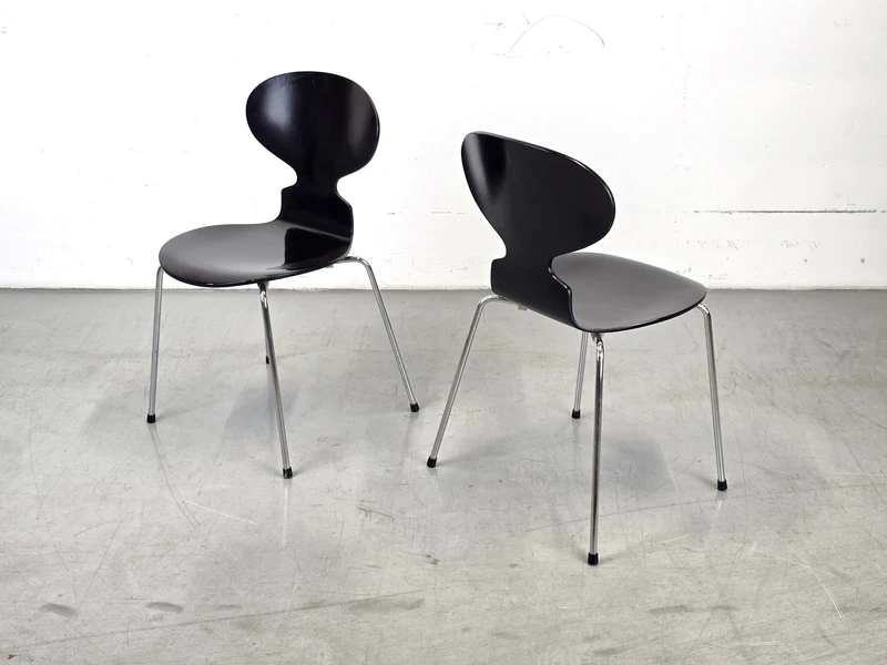 FRITZ HANSEN STUHL ant arne jacobsen esszimmer küche büro esstisch Stapelstuhl schwarz