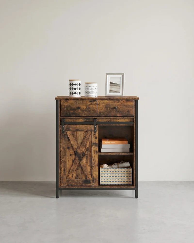 Sideboard Industriedesign – mit Schiebetür – 70 x 30 x 80 cm