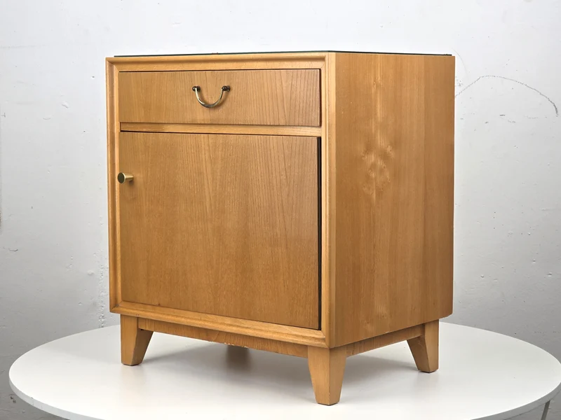 VINTAGE NACHTTISCH tisch schlafzimmer bett holz rüster kommödchen