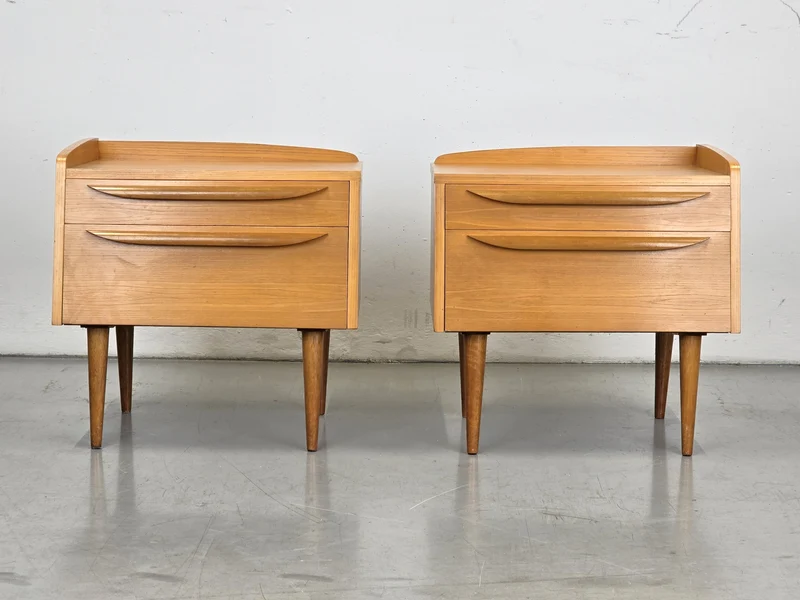 VINTAGE 2ER SET NACHTTISCHE nachttisch holz 1960er schlafzimmer tisch kommode