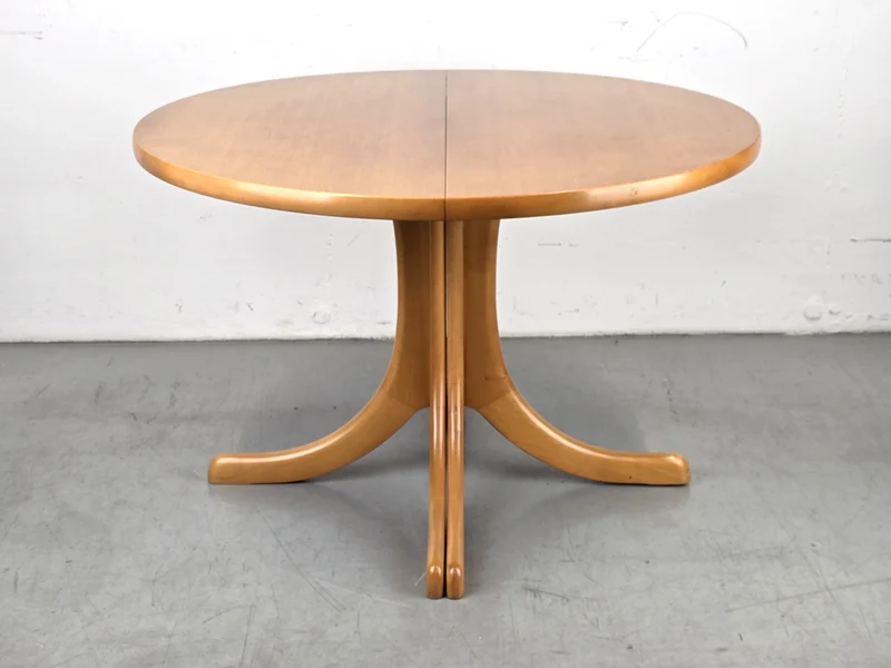 MID CENTURY ESSTISCH tisch holz nussbaum vintage ausziehbar tafel rund