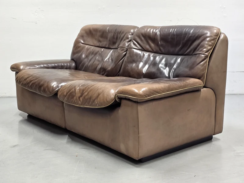 DE SEDE DS66 LEDERSOFA braun couch sofa leder vintage garnitur 2er sessel