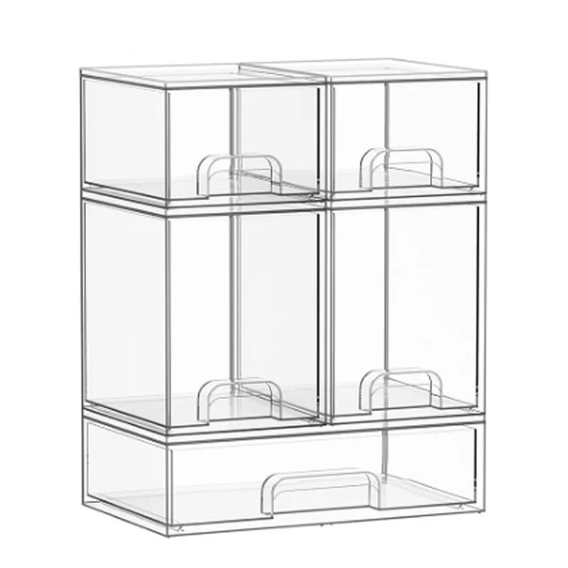 Saccik Bottle Storage Organizer Baby: 5 Pack Acrylic Bottles Station Organizer Container, Stackable Clear Drawers for Countertop, Vanity, Bathroom, Cabinet, Pantry Organization（副本）
