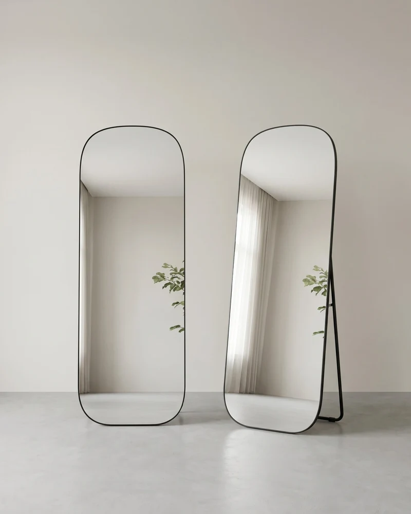 Standspiegel 160 x 50 cm – Gehärtetes Glas mit Aluminiumrahmen – Bruchsicher & Elegant