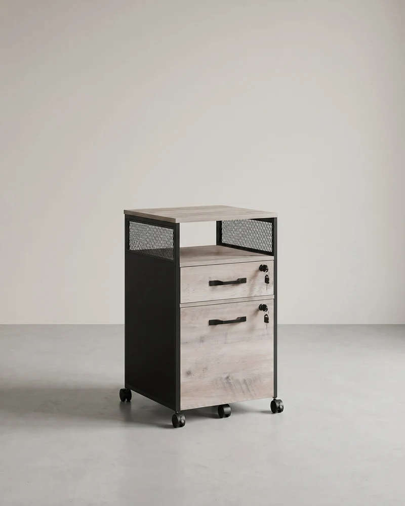 Rollcontainer mit Schubladen – Industriedesign – Hängeregistraturauszug – 69 cm hoch – auf Rollen – bis 60 kg belastbar