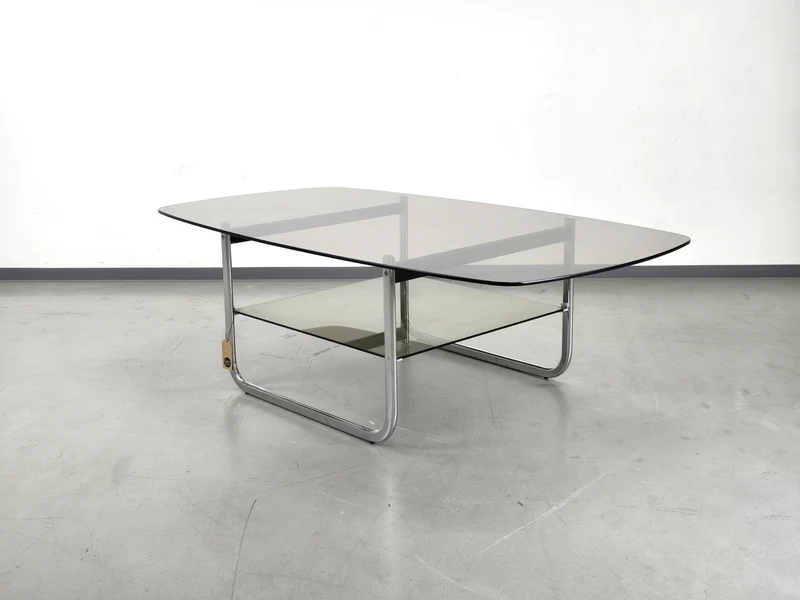 RAUCHGLAS COUCHTISCH wohnzimmer tisch sofa retro vintage tv
