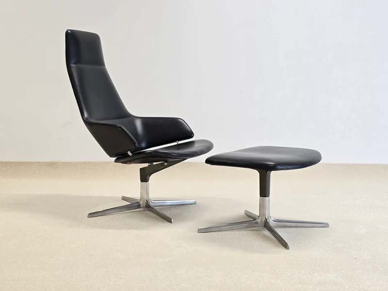ARPER ITALY SESSEL tv lese stuhl hocker designer schwarz leder