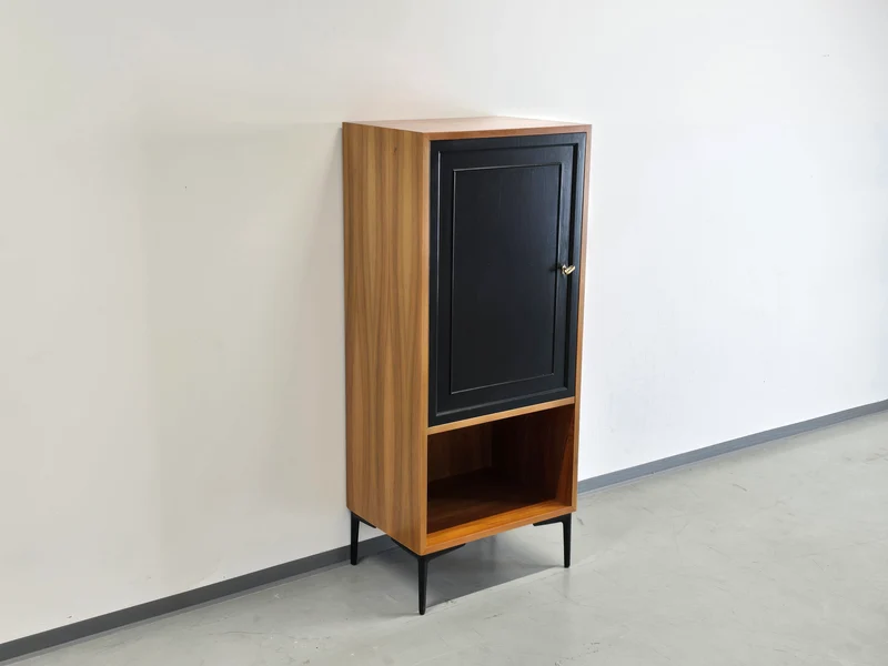 VINTAGE KOMMODE ablage flur nussbaum holz schrank schwarz