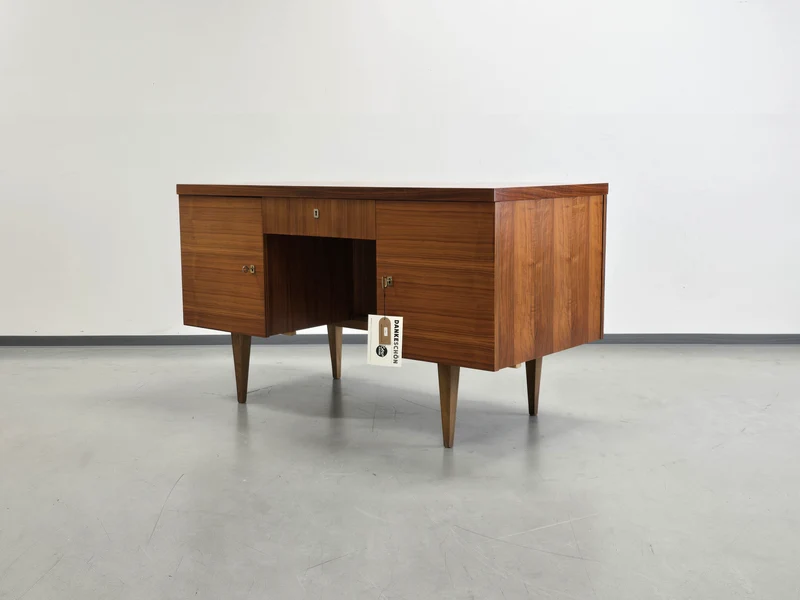 MID CENTURY SCHREIBTISCH nussbaum holz tisch büro vintage 1960er 60s