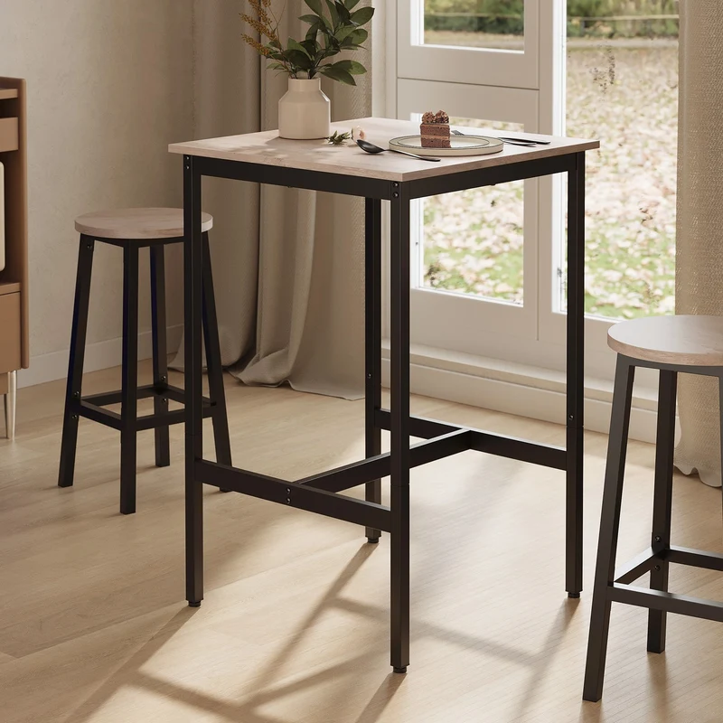 Bartisch mit Stahlgestell hoch