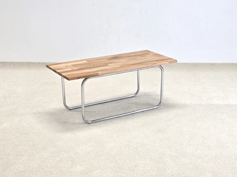 COUCHTISCH BUCHE MASSIV beistelltisch vintage wohnzimmer tisch massivholz bauhaus ablage