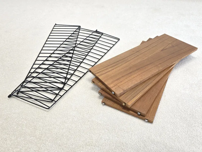 NISSE STRINNING STRING REGAL teak holz schwarz tief wandregal vintage 60s nils kasja