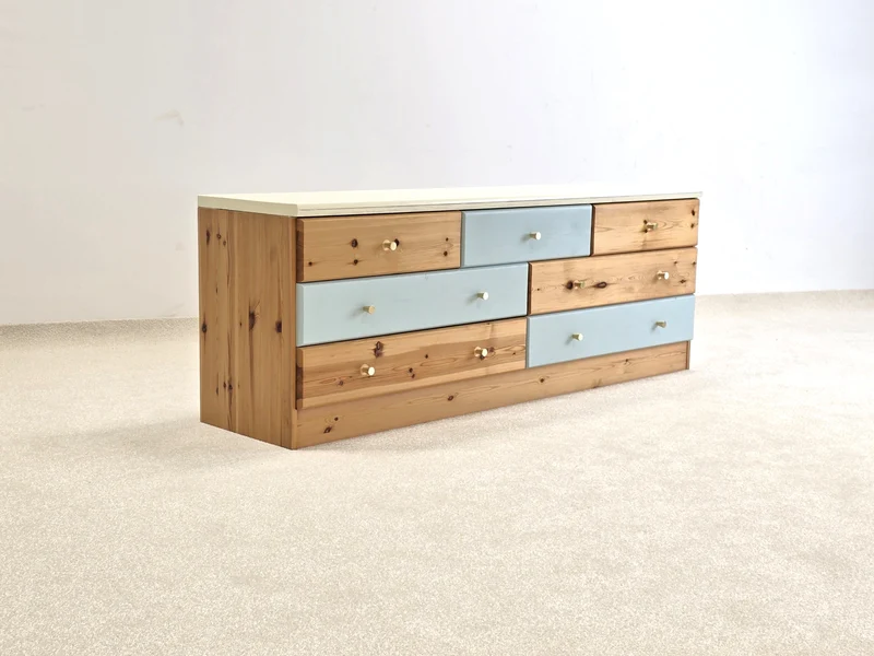 VINTAGE SIDEBOARD holz tv low board kommode schubladen 60s