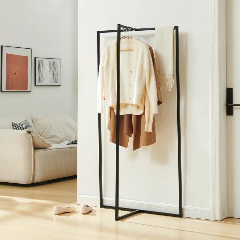 Garderobenständer Norjad 160x80x41 cm Metall Schwarz [en.casa]