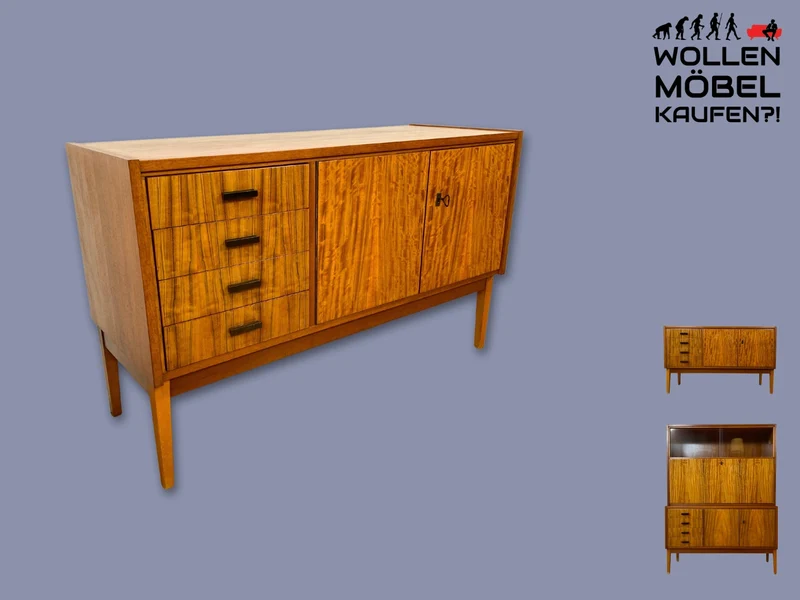 WMK I Stilvolles und sehr gut erhaltenes Mid-Century Sideboard mit Schubladen und Originalgriffen