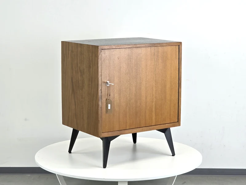MID CENTURY KOMMODE nussbaum holz ablage nachttisch vintage schwarz