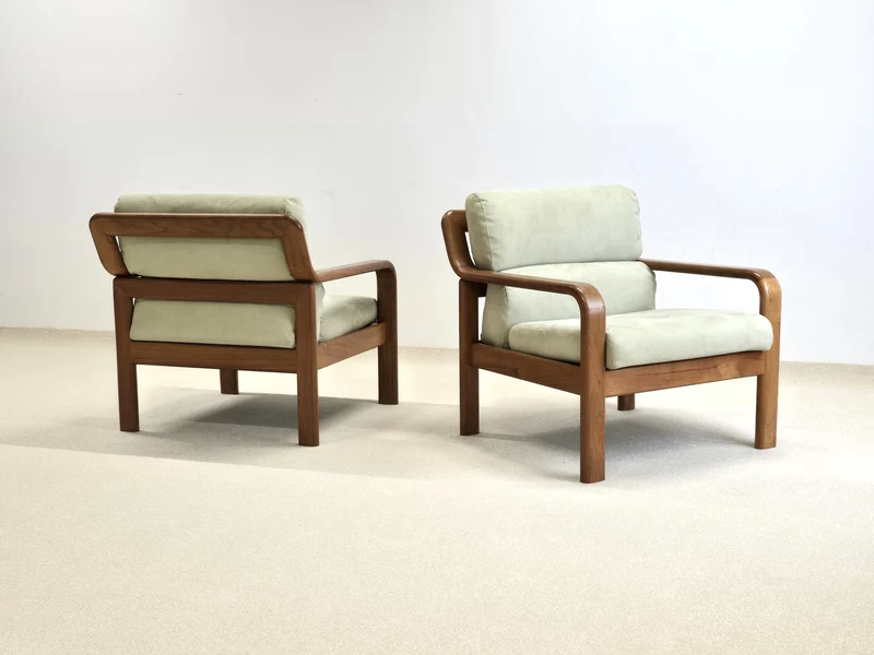 OLSON & SON SESSEL teak holz vintage stuhl armchair denmark mintgrün